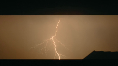 a lightning bolt is seen in the sky