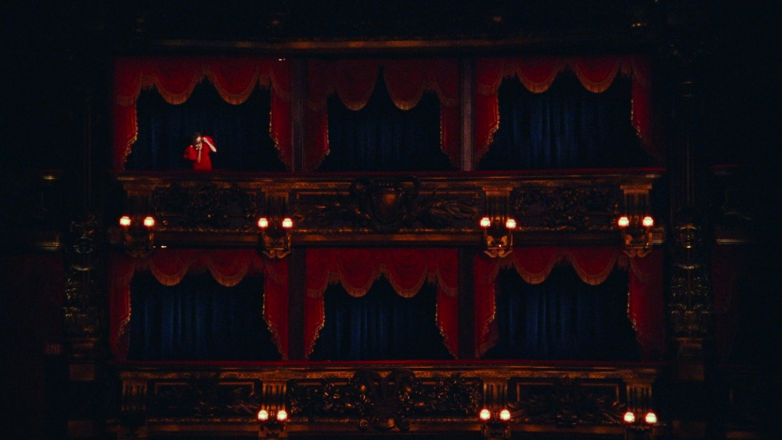 a view of a stage from the balcony of a theater