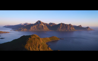 a large body of water surrounded by mountains