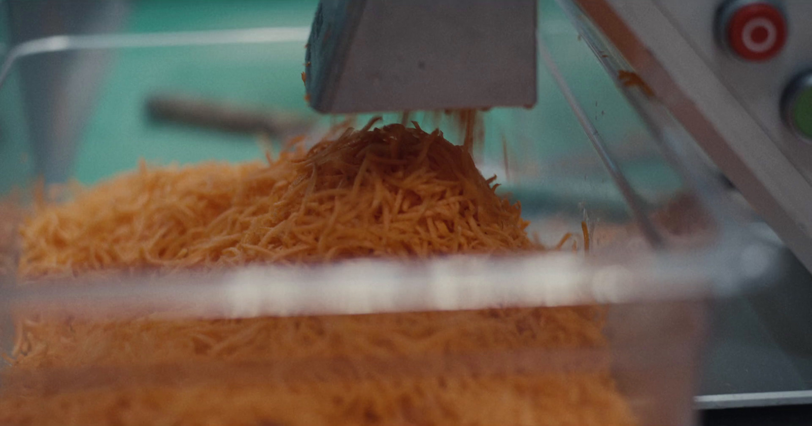 a close up of a food processor with food in it