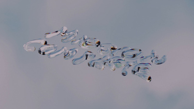 a group of bubbles floating in the air