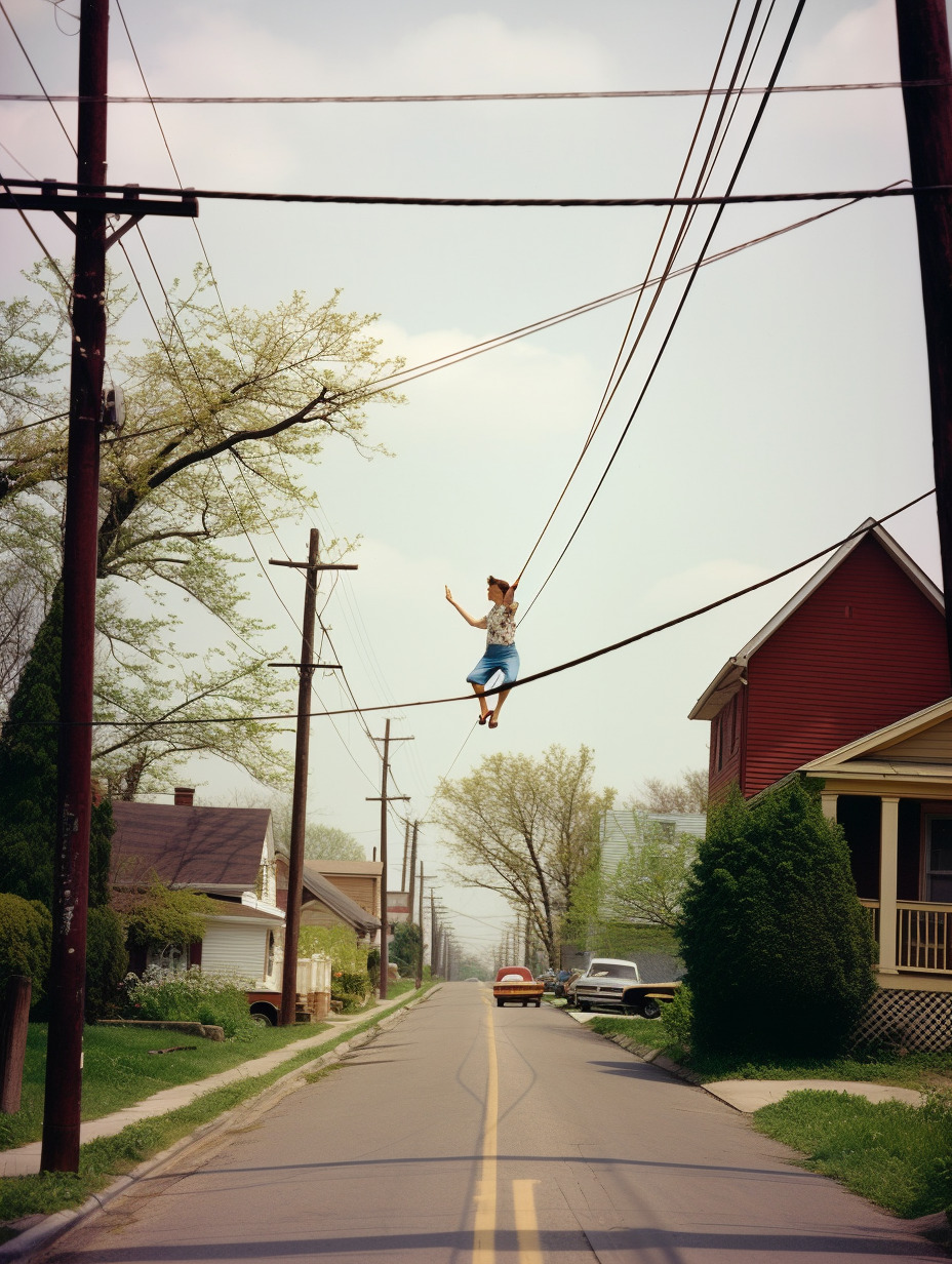 a person jumping high in the air on a street