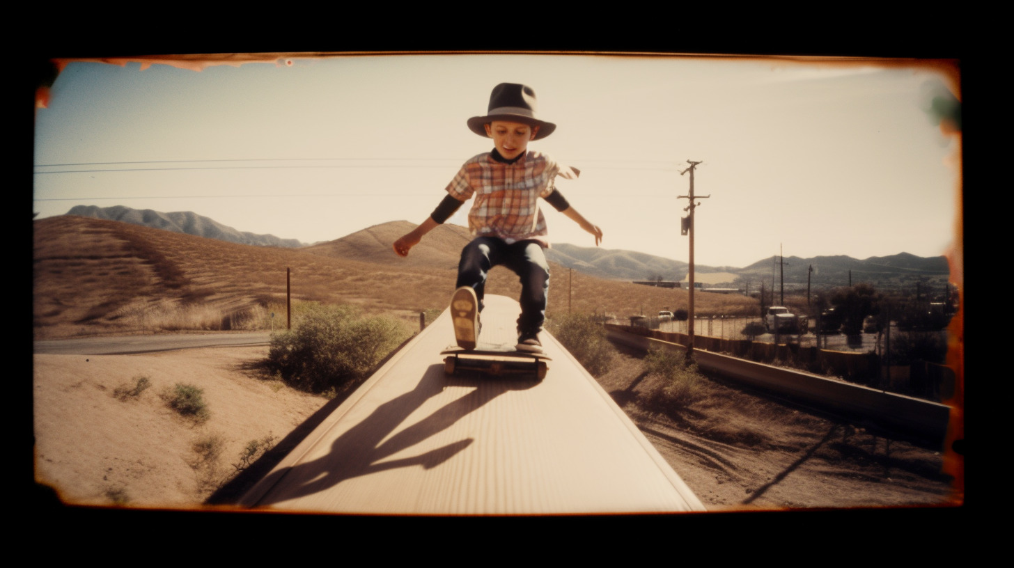 a person riding a skate board on a rail