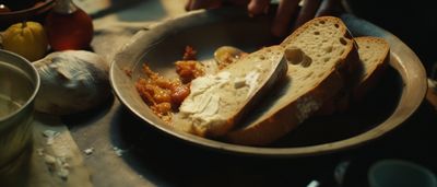 a plate that has some bread on it