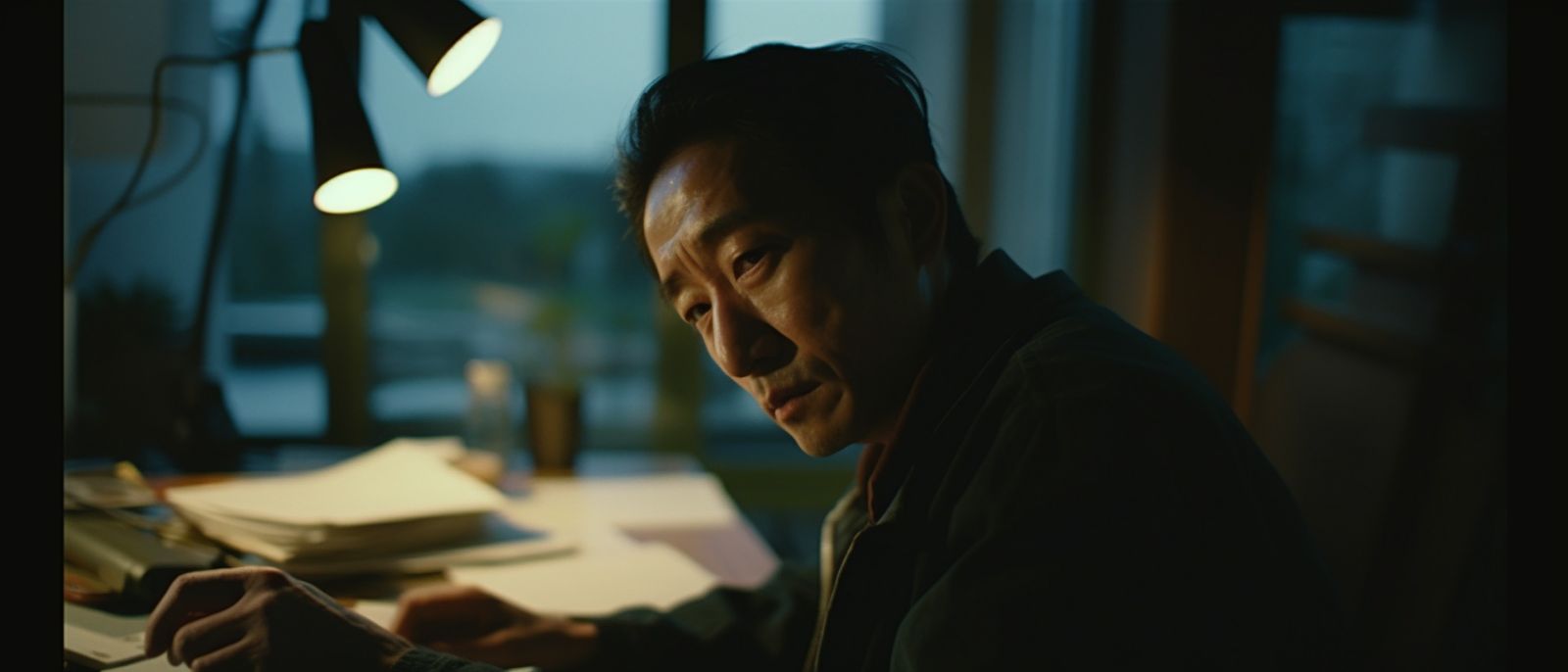 a man sitting at a desk in front of a computer