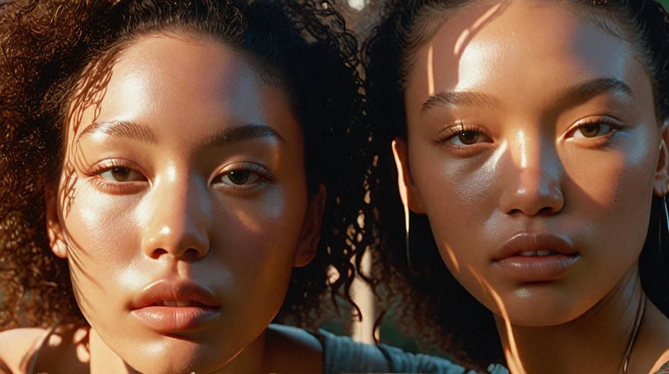 Two beautiful young women standing next to each other – Image on Kive.ai