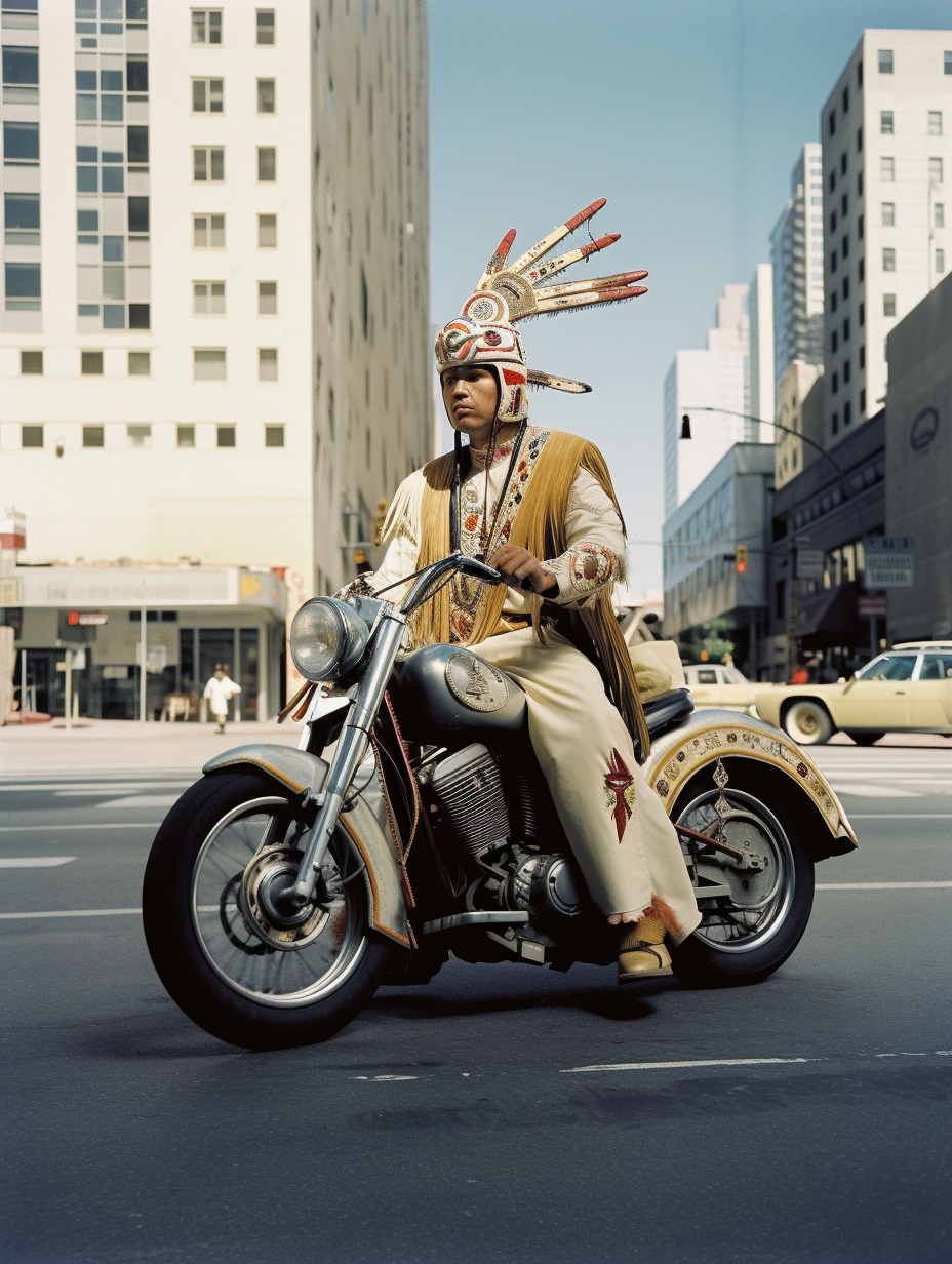 a man riding on the back of a motorcycle down a street