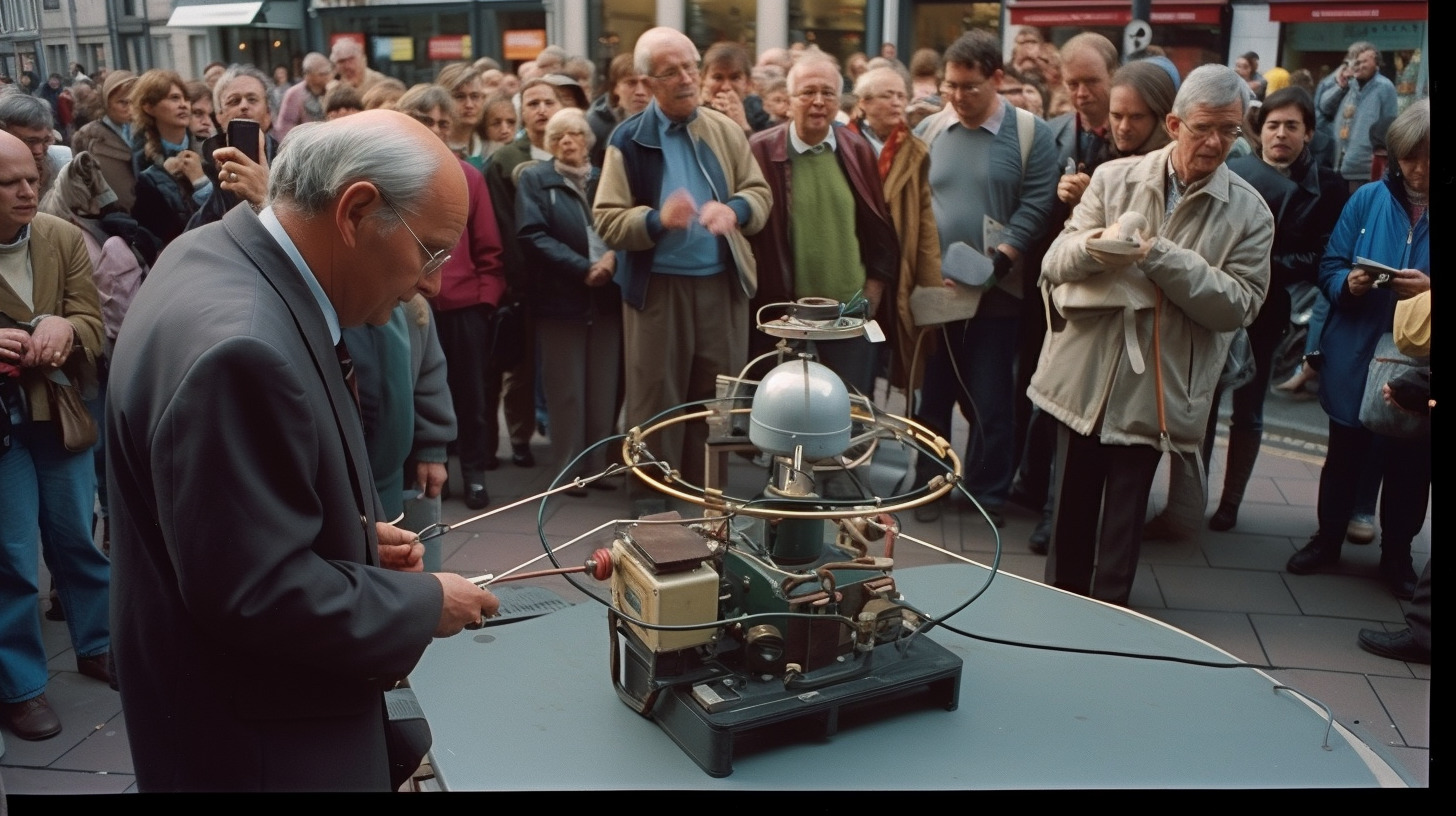 a man standing in front of a crowd of people