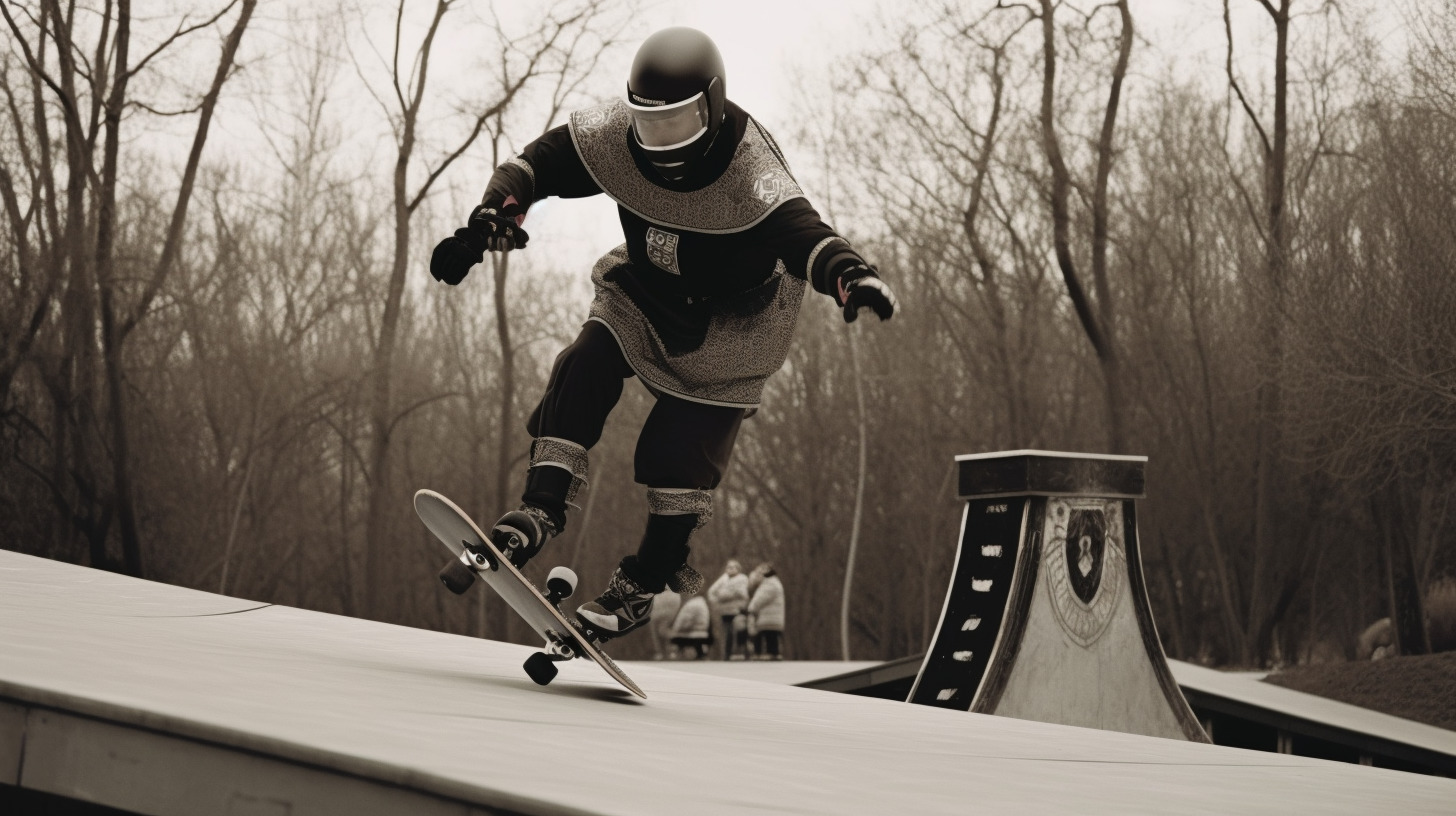 a man riding a skateboard down the side of a ramp