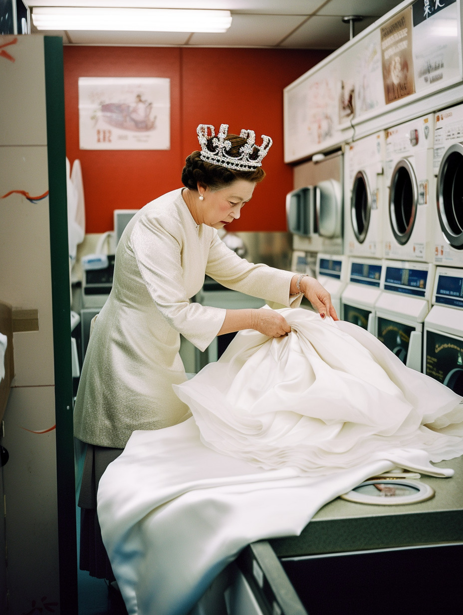 a woman in a white dress and a crown