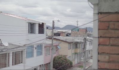 a view of a city from a window of a building