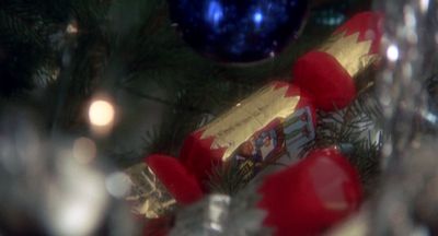 a close up of a christmas ornament on a tree