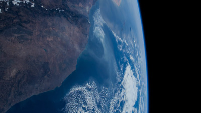 a view of the earth from the space shuttle