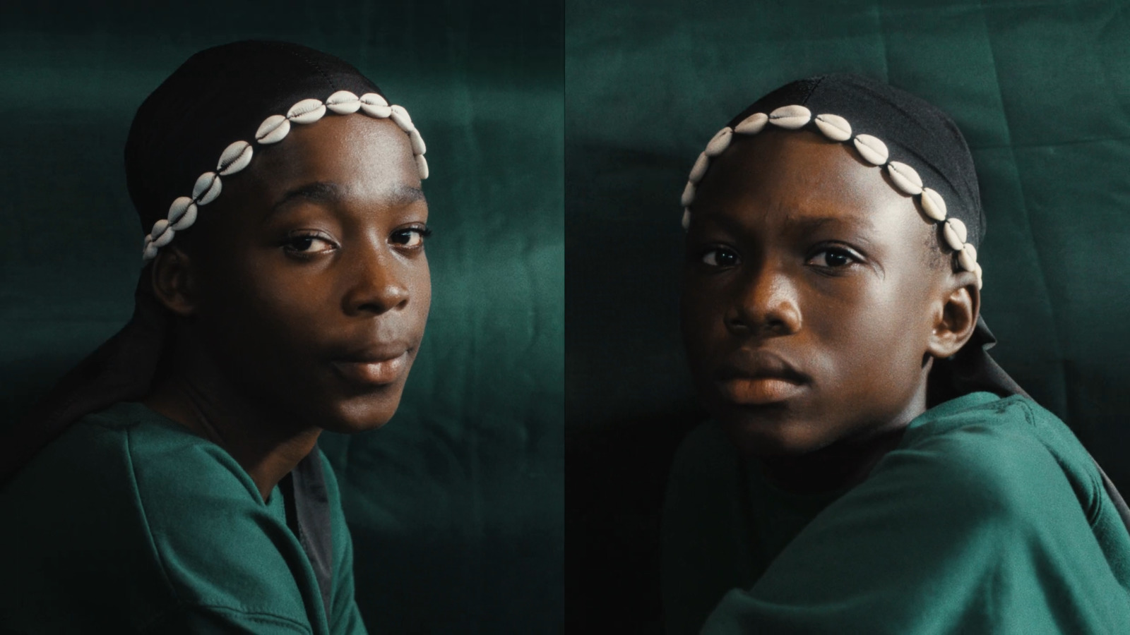 a woman with two braids on her head