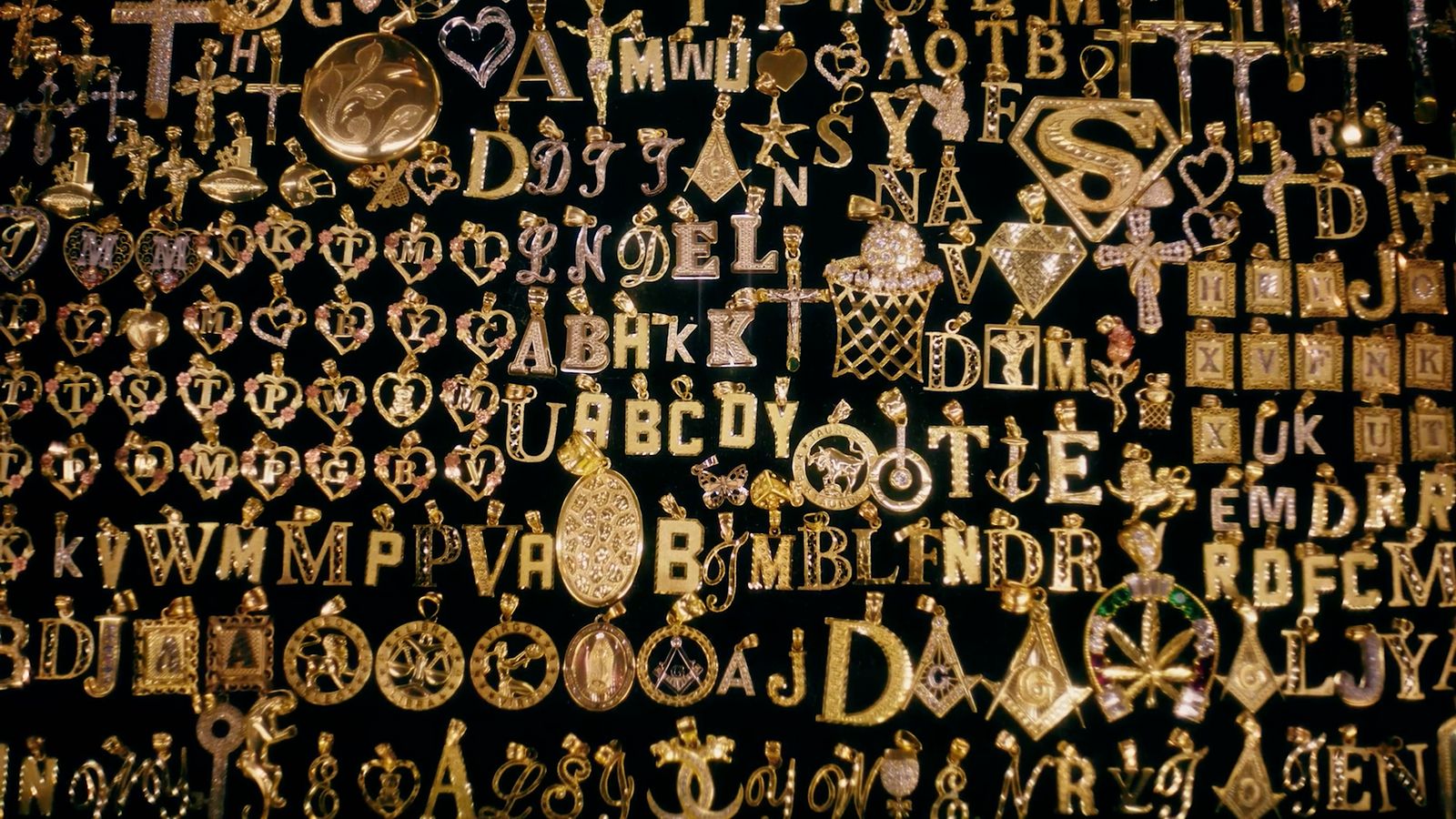 a wall covered in lots of different types of letters and numbers