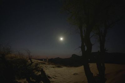 a full moon is seen in the night sky