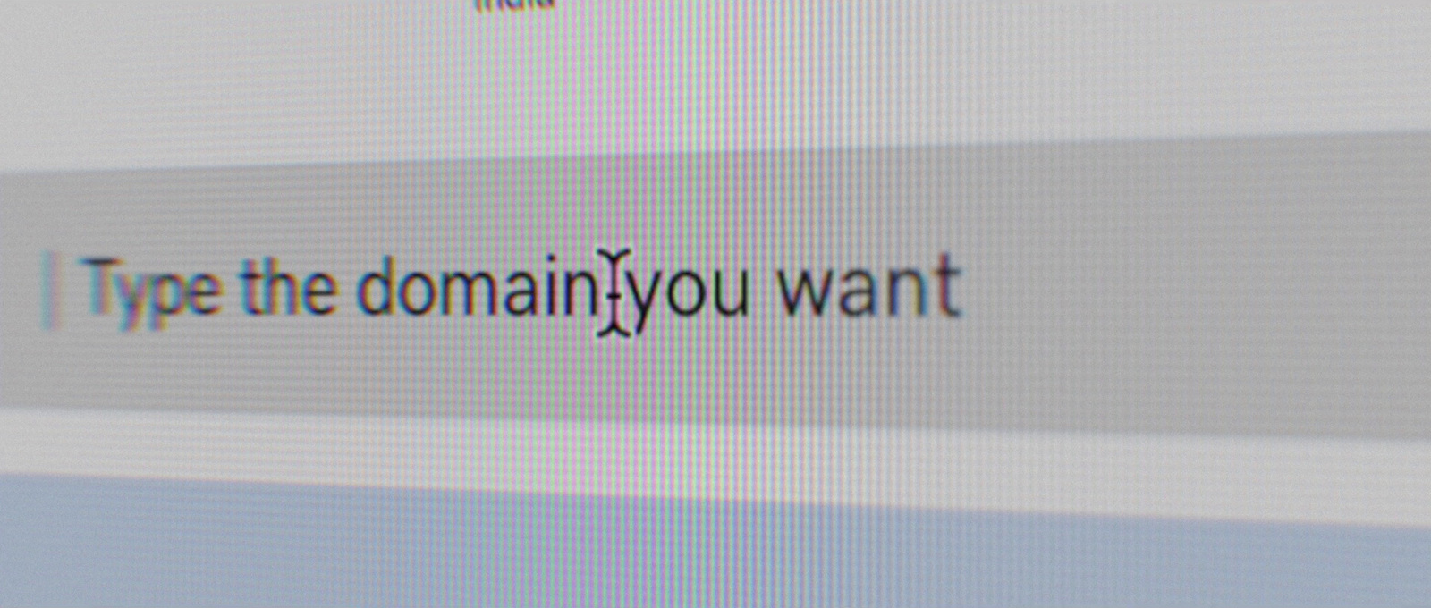 type the domain you want on a computer screen