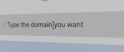 type the domain you want on a computer screen