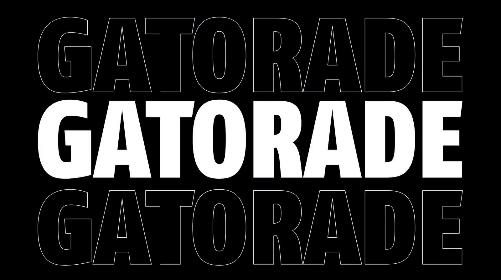 a black and white typeface with the words gatorade