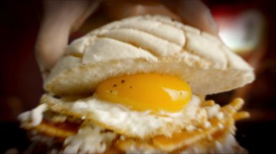 a close up of an egg in a shell