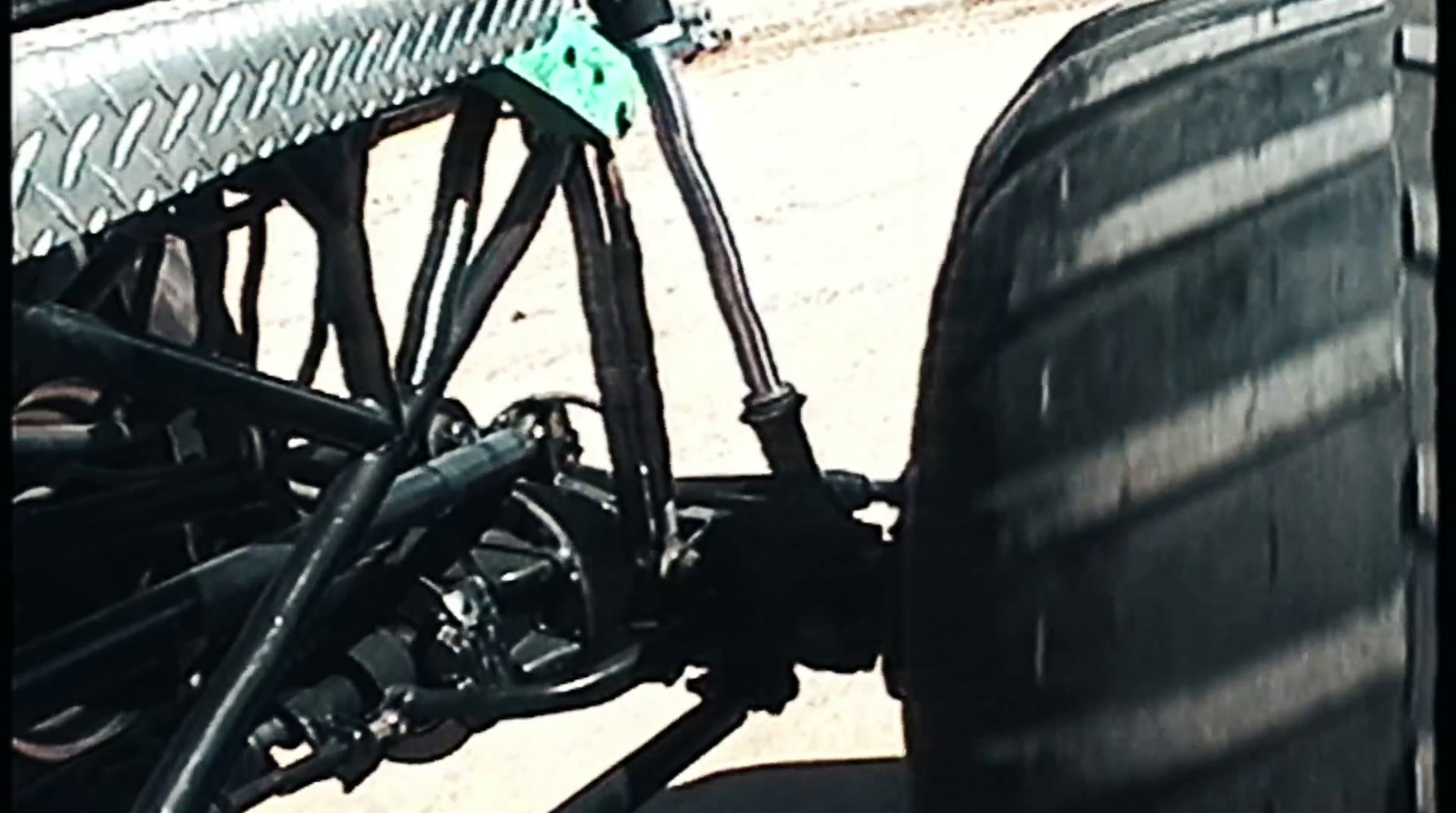 a close up of a tire on a vehicle