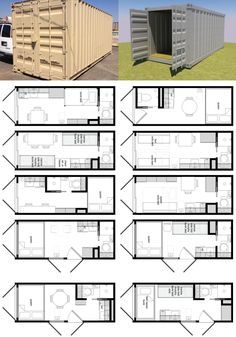 a picture of a shipping container with a floor plan