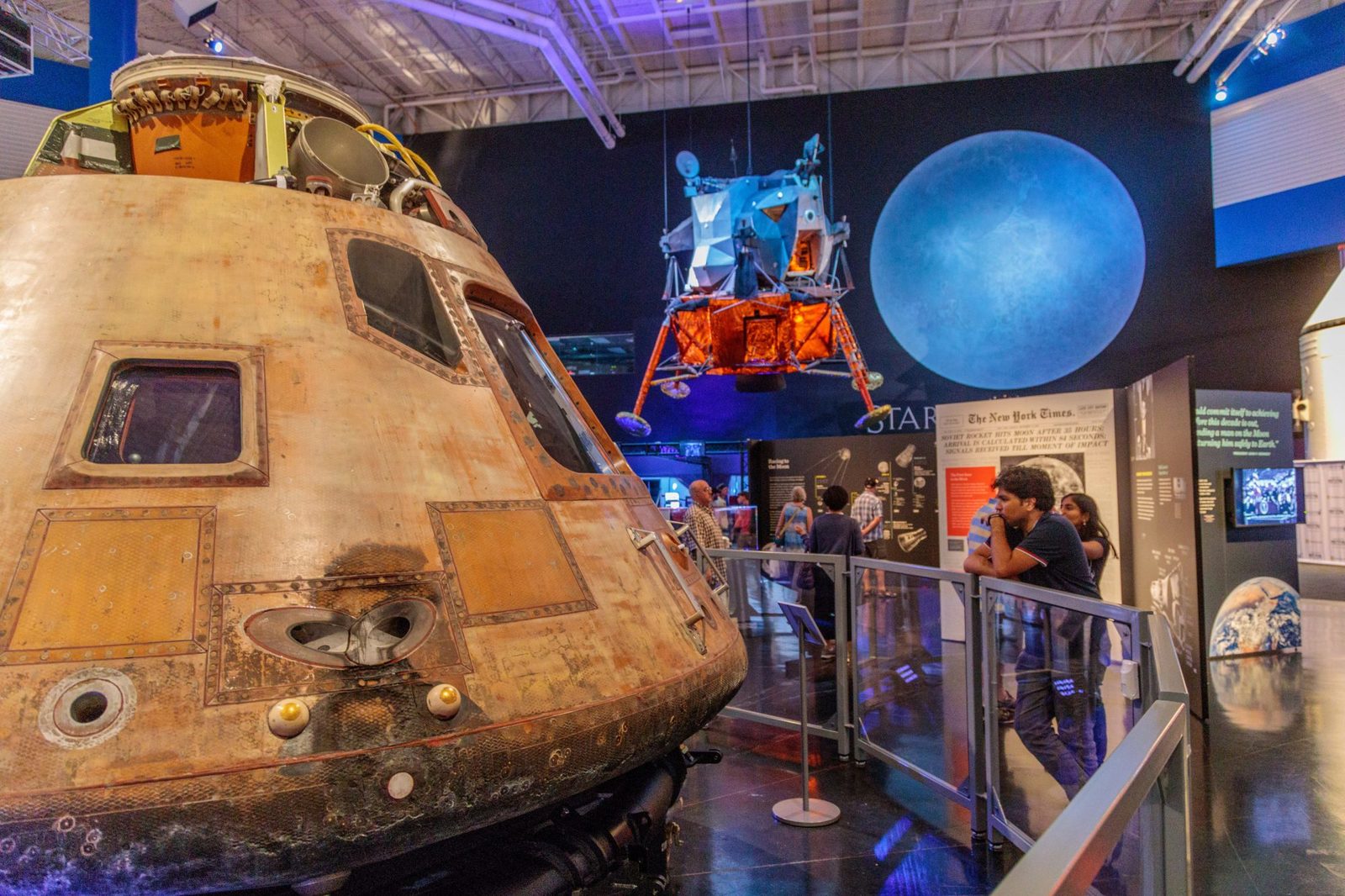 a space shuttle is on display in a museum