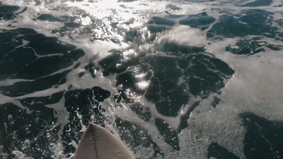 a view of the water from a boat