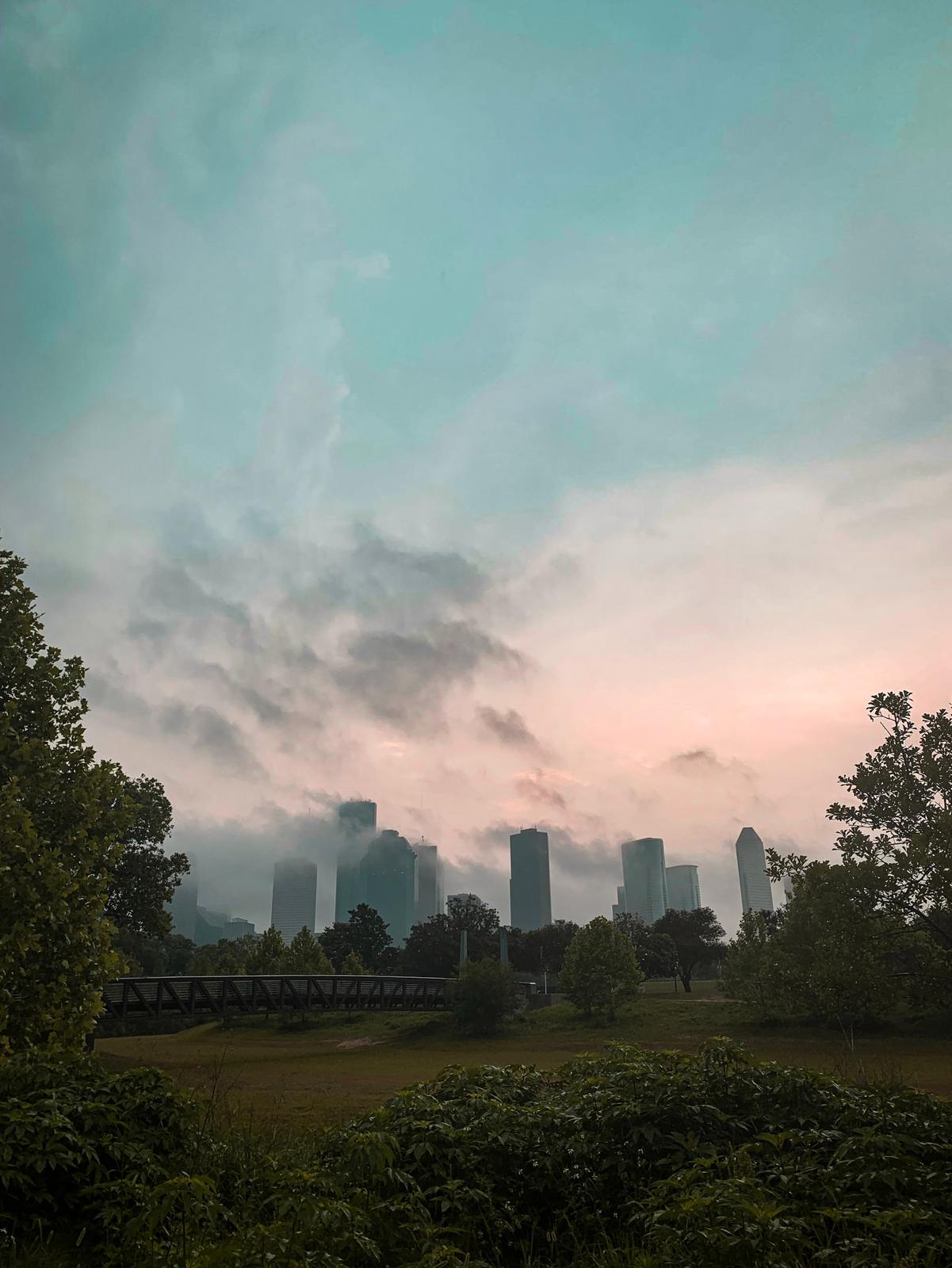 a view of a city from a distance