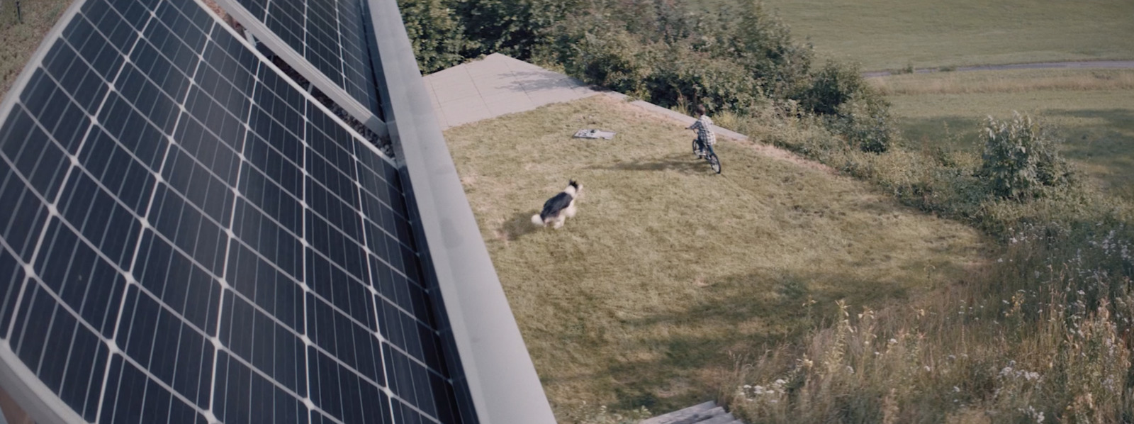 a solar panel on the roof of a building