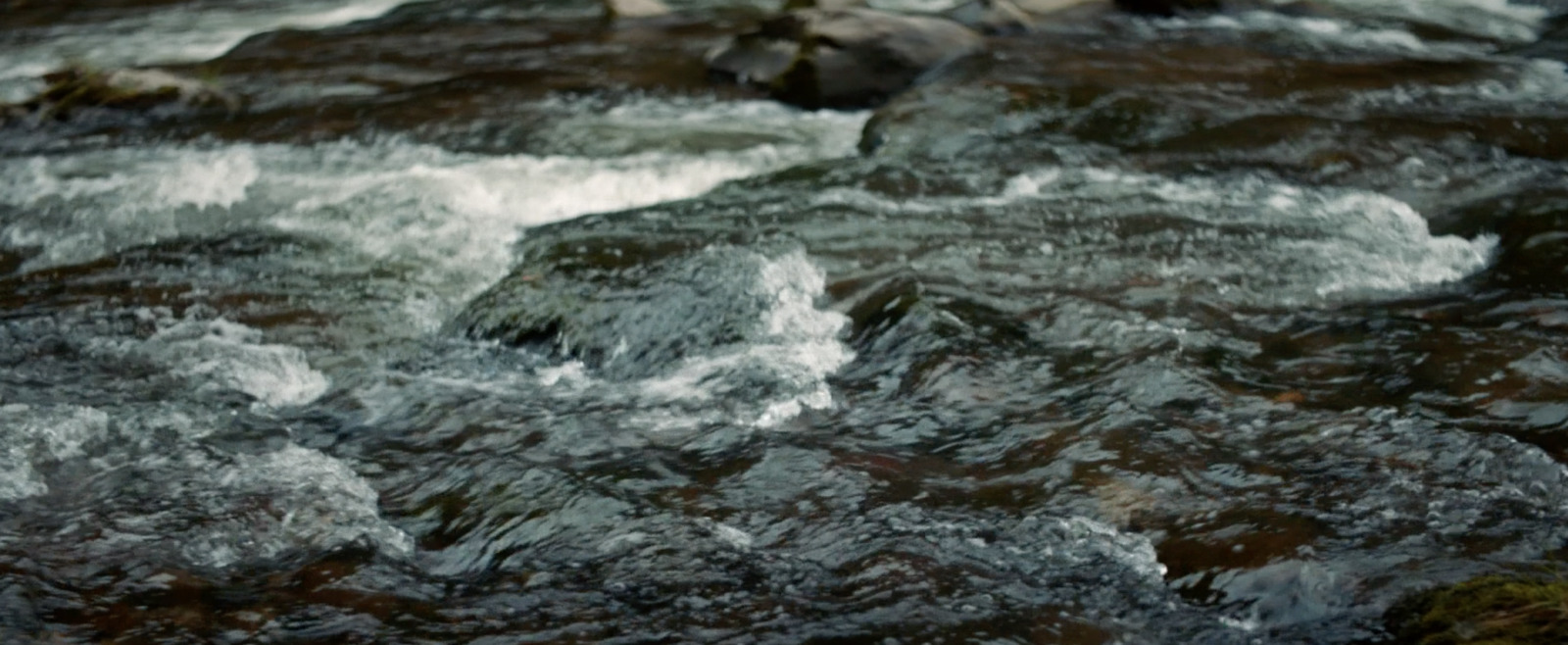 a close up of a river with rocks and water