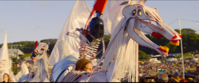 a group of people in costume standing next to each other