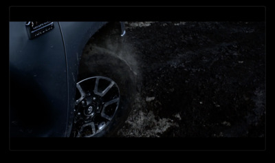 a close up of a tire on a car