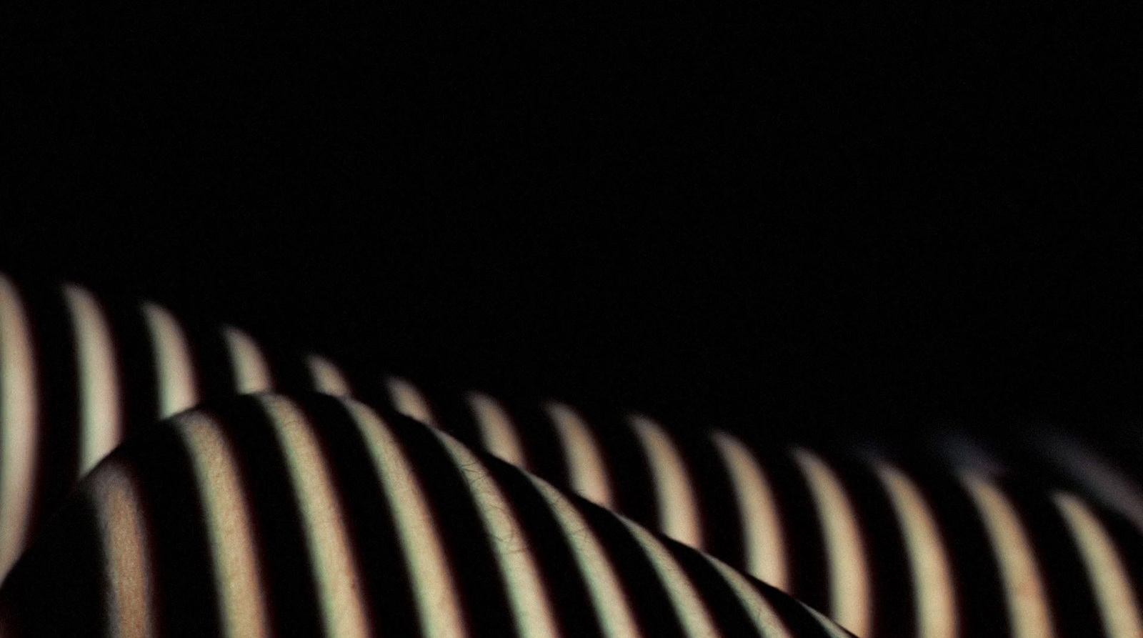 a close up of a black and white striped object