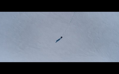 a person on skis is being pulled by a rope