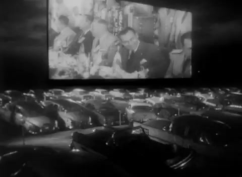 a black and white photo of a movie screen