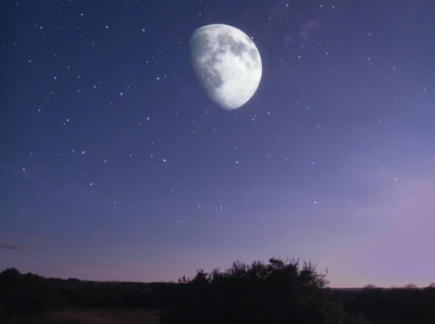 a view of the moon from a distance