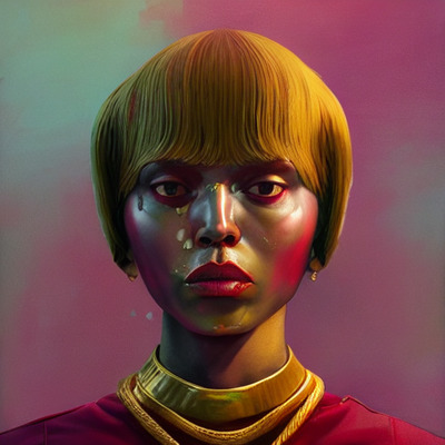 a digital painting of a woman's face