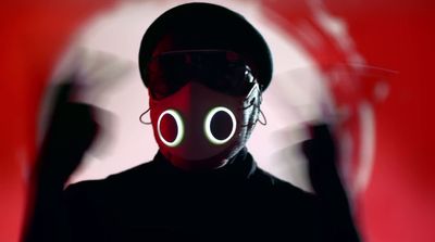 a man in a gas mask and goggles