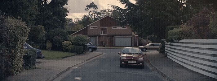 a car parked on the side of a road