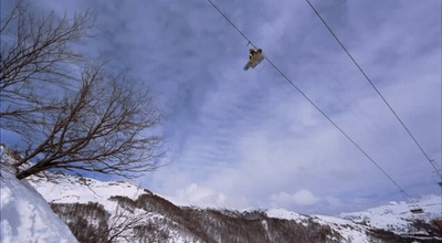 a person on skis is flying through the air