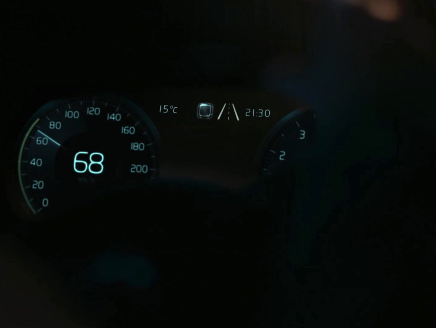 the dashboard of a car with a speed limit displayed