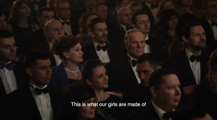 a group of people in tuxedos with a quote