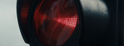 a close up of a traffic light with a red light