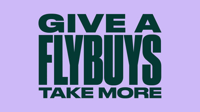 a purple background with the words give a flybuys take more