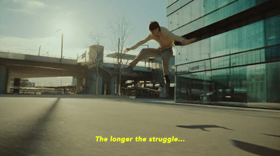 a man is doing a trick on a skateboard