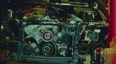 the engine of a car is shown in this image