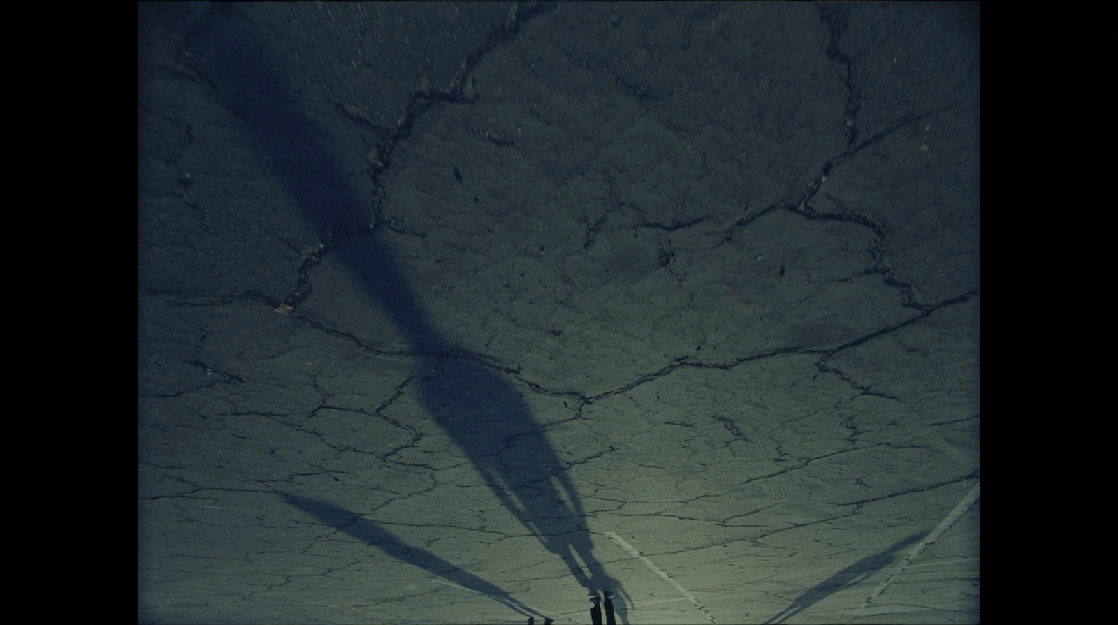 the shadow of two people standing on the ice