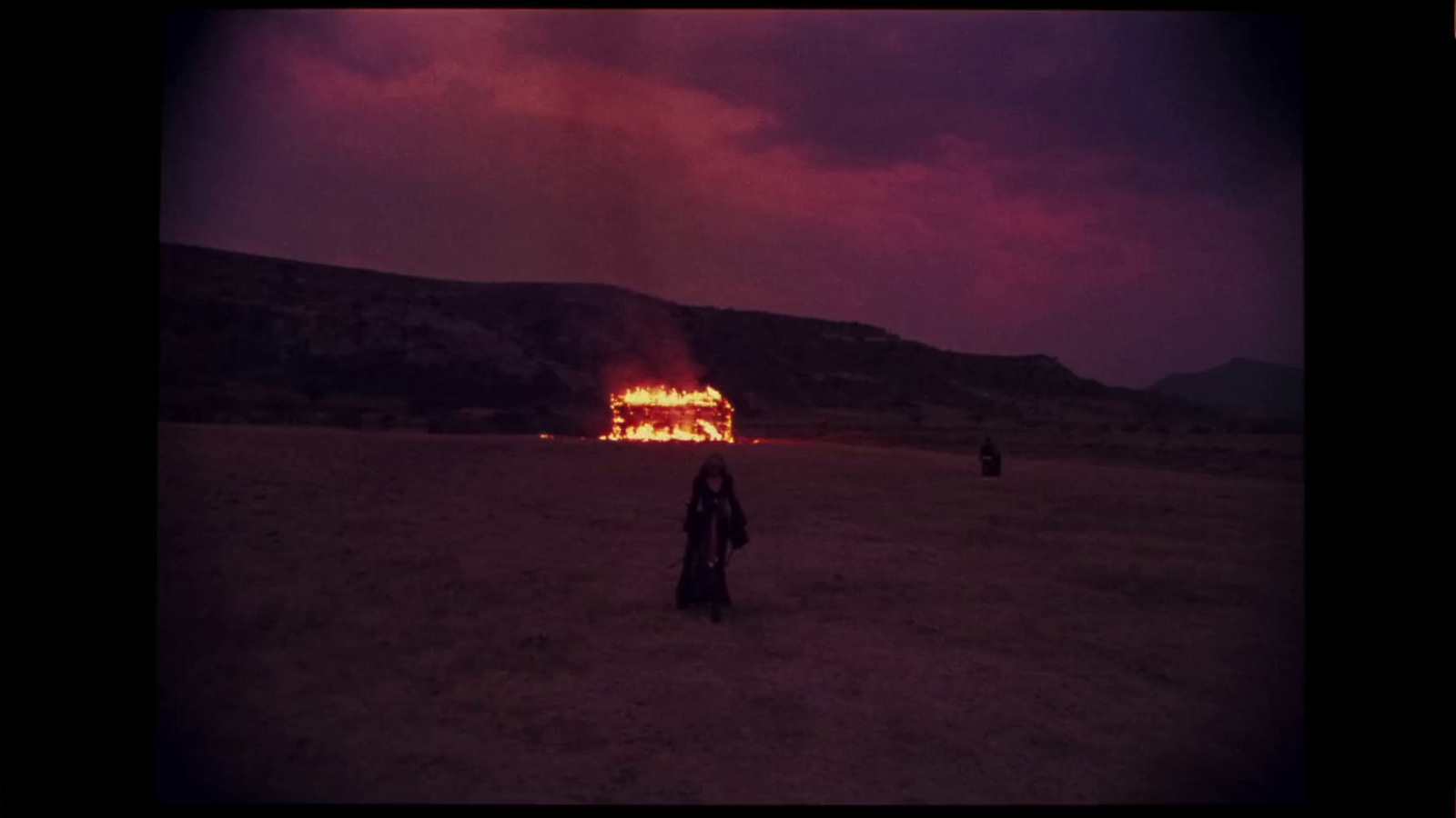 a person standing in the middle of a field