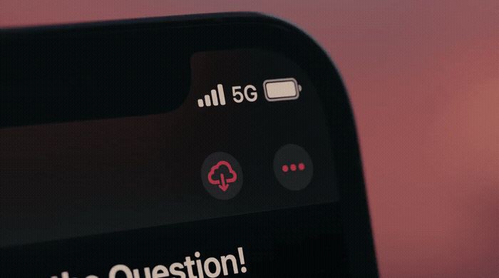 a close up of a cell phone with a question button